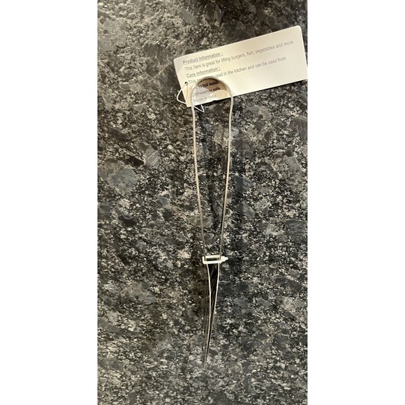 Gold Coast 9 3/4” Stainless Steel Dual Slotted Spatula Tongs - Picture 3 of 5